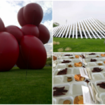 From left to right: Paul McCarthy’s Balloon Dog, 2013 sculpture at the Northern Entrance of the tent, Fair Structure Design by SO-IL Architects, Frieze Sponsored Artist Curated Meals (Worst Ever goes to Matthew Day Jackson who should stick to art)